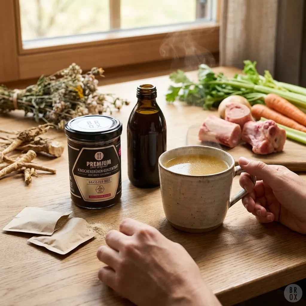 Die besten Knochenbrühe-Produkte für unterwegs 2026 im Vergleich: Konzentrat, Pulver oder Ready-to-Drink?